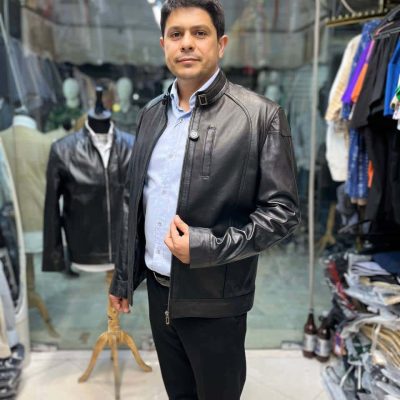  کاپشن مردانه چرم طبیعی مدل جورج