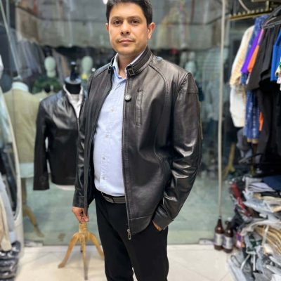  کاپشن مردانه چرم طبیعی مدل جورج