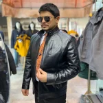  کاپشن مردانه چرم طبیعی مدل جورج