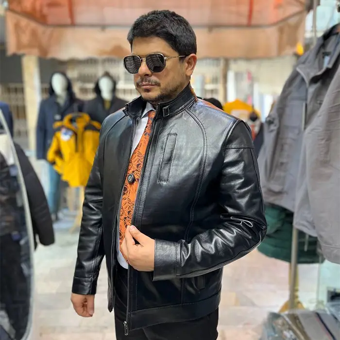 164 کاپشن مردانه چرم طبیعی مدل جورج - تصویر 1
