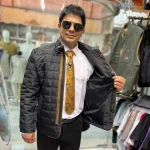 کاپشن کتی مردانه طرح مربع - تصویر 3
